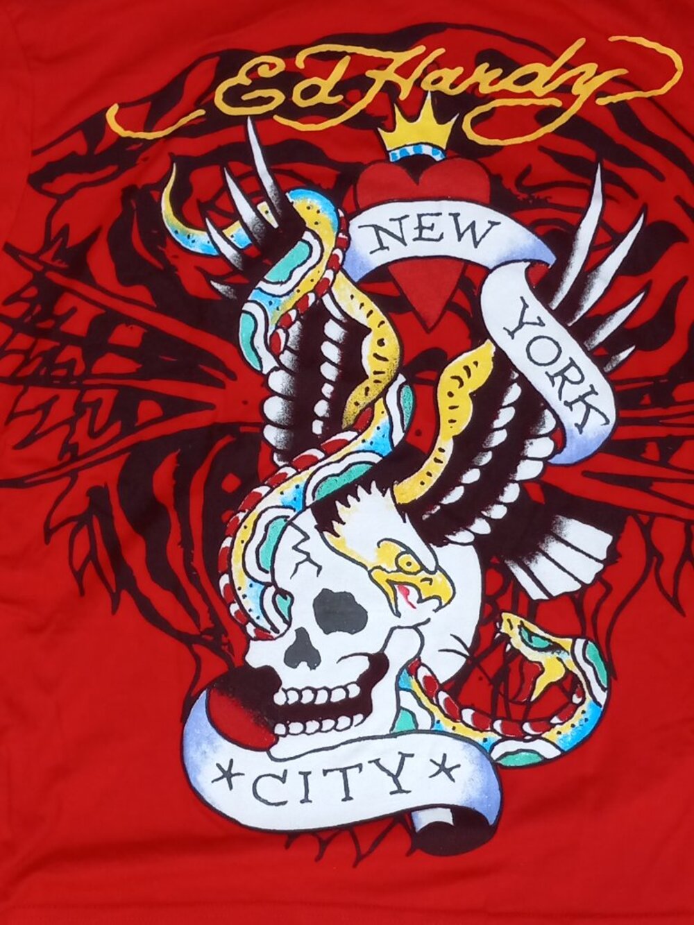 Ed Hardy Red Tee T-Shirt New York City XL
